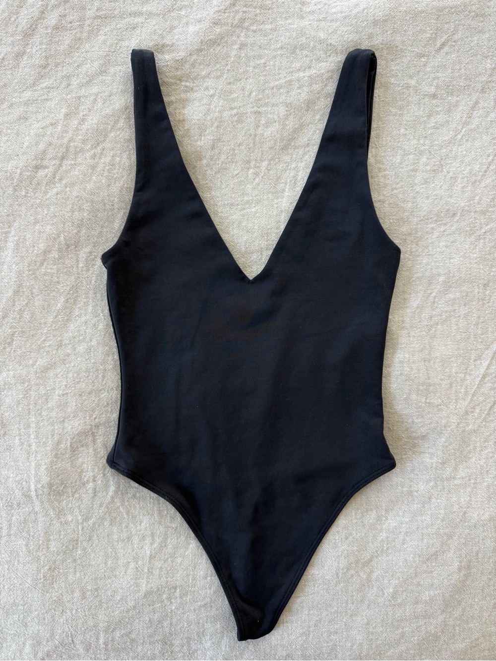 Babaton Black V-Neck Sleeveless Bodysuit
